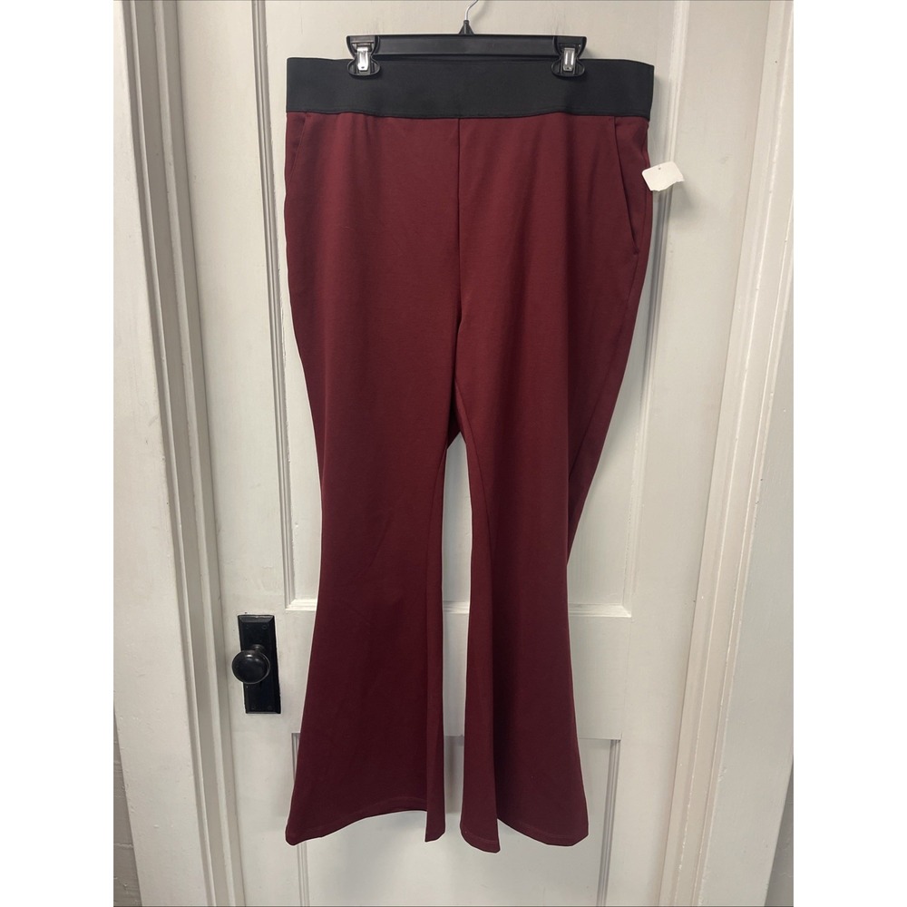 1X DG2 by Diane Gilman Ponte Knit PullOn High Rise Flare Pant